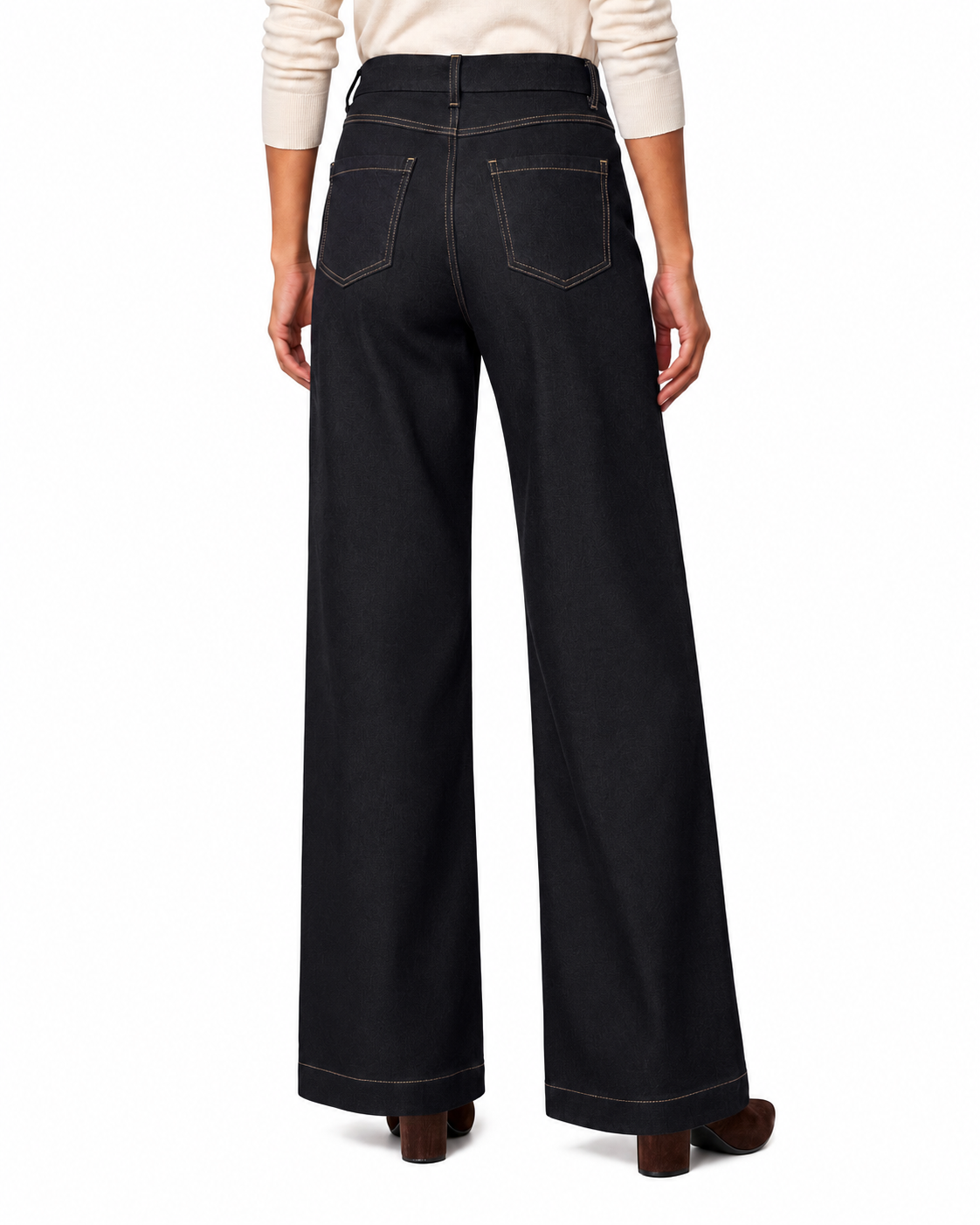 Women's High-Waisted Wide-Leg Fleece-Lined Stretch Jean