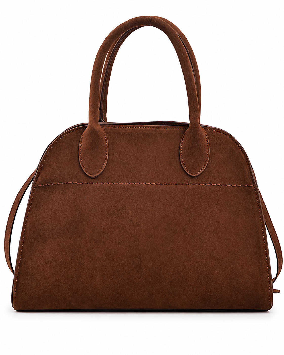 Women's Vintage Suede-Style Tote Shoulder Bag, Brown, Detachable Strap