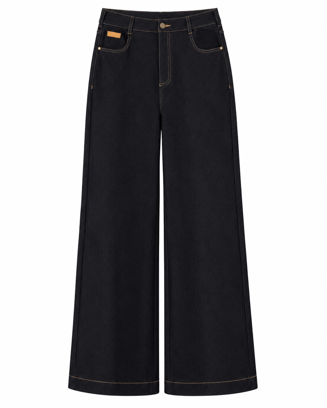 Women's High-Waisted Wide-Leg Fleece-Lined Stretch Jean
