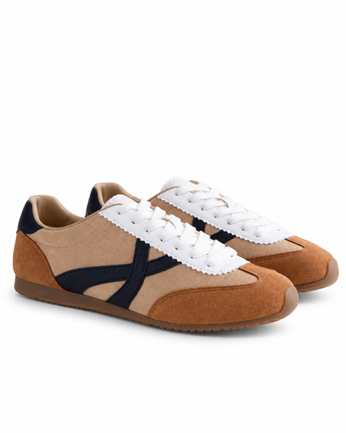 Women's Lace-Up Low-Profile Sneakers, Faux Suede, Memory Foam Insole